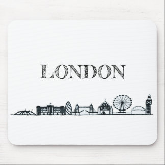 Black and White London Skyline Muismat