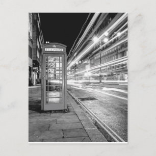 Black and White London Street bij Night Briefkaart