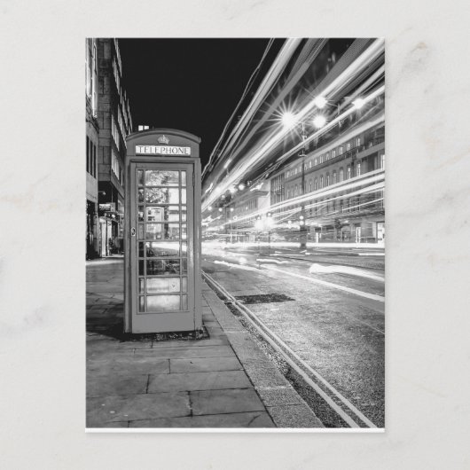 Black and White London Street bij Night Briefkaart (Voorkant)
