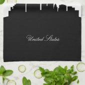 Black and White Los Angeles Skyline Theedoek (Gevouwen)