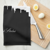 Black and White Los Angeles Skyline Theedoek (Quarter Fold)