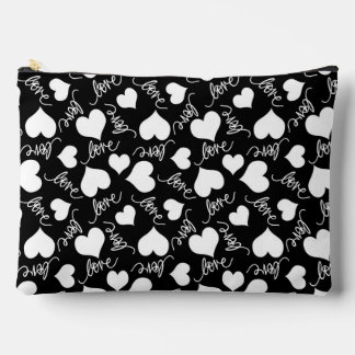 Black and White Love Hearts Graphic Art Etui