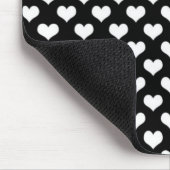 Black and White Love Hearts Muismat (Hoek)
