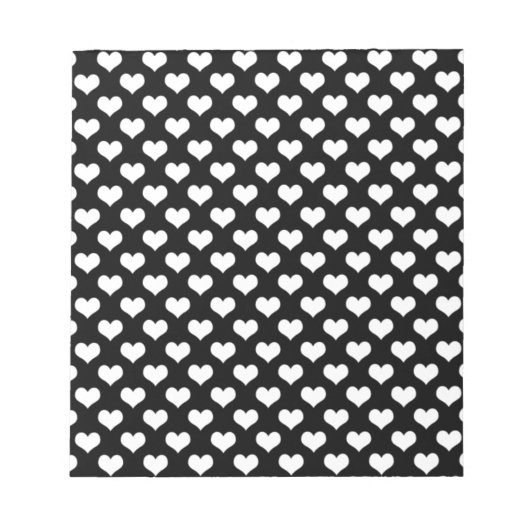 Black and White Love Hearts Notitieblok (Voorkant)