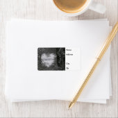 Black and White Love Snow Heart Etiket (Insitu)