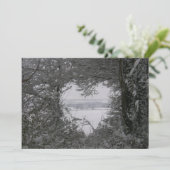 Black and White Love Snow Heart Feestdagenkaart (Staand voorkant)