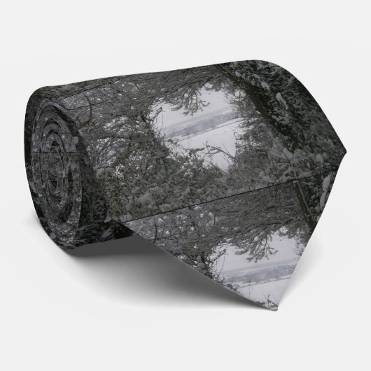 Black and White Love Snow Heart Stropdas (Opgerold)