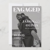 Black and White Magazine Hoesje Engagement Party Kaart (Voorkant)