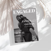 Black and White Magazine Hoesje Engagement Party Kaart
