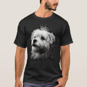 Black and White Maltese Dog on Crown Maltese dog T-shirt (Voorkant)