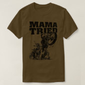 Black and White Mama Tried Love Country Music Moto T-shirt (Design voorkant)