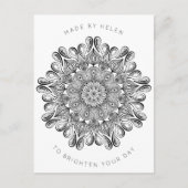 Black and White Mandala Trippy Psychedelic Hippie Briefkaart (Voorkant)