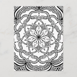 Black and White Mandala Trippy Psychedelic Hippie Briefkaart