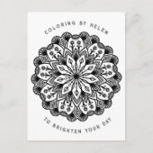 Black and White Mandala Trippy Psychedelic Hippie Briefkaart (Voorkant)