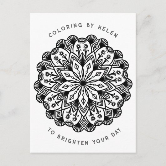 Black and White Mandala Trippy Psychedelic Hippie Briefkaart (Voorkant)