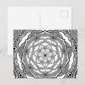 Black and White Mandala Trippy Psychedelic Hippie Briefkaart (Voorkant / Achterkant)