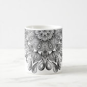 Black and White Mandala Trippy Psychedelic Hippie Koffiemok (Center)