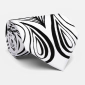 Black and White Mandala Trippy Psychedelic Hippie Stropdas (Opgerold)