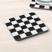 Black and White Marble Beverage Coaster Bier Onderzetter (Linkerzijde)