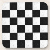 Black and White Marble Beverage Coaster Bier Onderzetter (Voorkant)