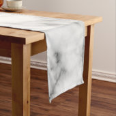 Black and White Marble Short Table Runner Korte Tafelloper (Voorbeeld)