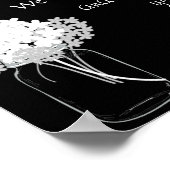 Black and White Mason Jar Wedding Bedankt Poster (Hoek)