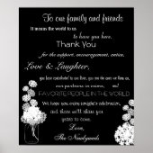 Black and White Mason Jar Wedding Bedankt Poster (Voorkant)