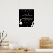 Black and White Mason Jar Wedding Bedankt Poster (Keuken)