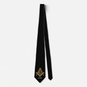 Black and White Masonic Freemason Monogram Stropdas (Voorkant)