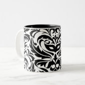 Black and White Masquerade Damask Mok (Voorkant links)