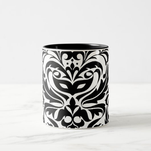 Black and White Masquerade Damask Mok (Center)