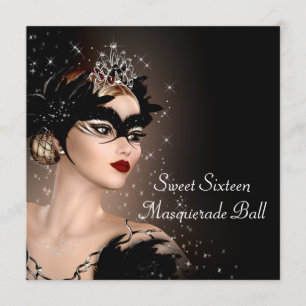 Black and White Masquerade Party Kaart