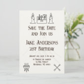 Black and White Mechanic Uitnodiging (Staand voorkant)