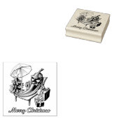 Black and White Merry Christmas Chili Rubberstempel (Gestempeld)