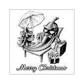 Black and White Merry Christmas Chili Rubberstempel (Afrduk)