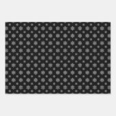 Black and White Merry Christmas Snowflakes Inpakpapier Vel (Voorkant 2)