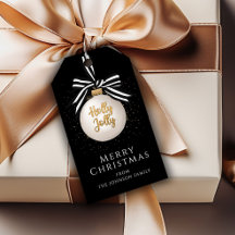 Black and White Merry kerst Bauble