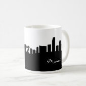 Black and White Miami Skyline Koffiemok (Voorkant rechts)