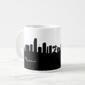 Black and White Miami Skyline Koffiemok (Voorkant links)