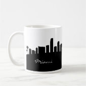 Black and White Miami Skyline Koffiemok (Links)