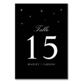 Black and White Midnight Starry Wedding Kaart (Voorkant)