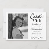 Black and White Milestone Birthday Save The Date (Voorkant)