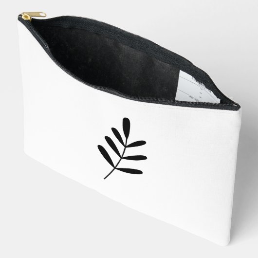Black and White Minimalist Greenery Etui (Open)