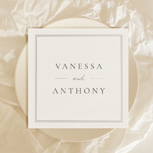 Black and White Minimalist Modern Wedding Servet