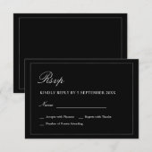 Black and White Minimalist RSVP Wedding Enclosure  (Voorkant / Achterkant)