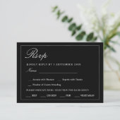 Black and White Minimalist RSVP Wedding Enclosure  (Staand voorkant)