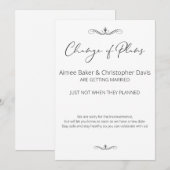 Black and White Minimalist Weddenschap Postponed Kaart (Voorkant / Achterkant)