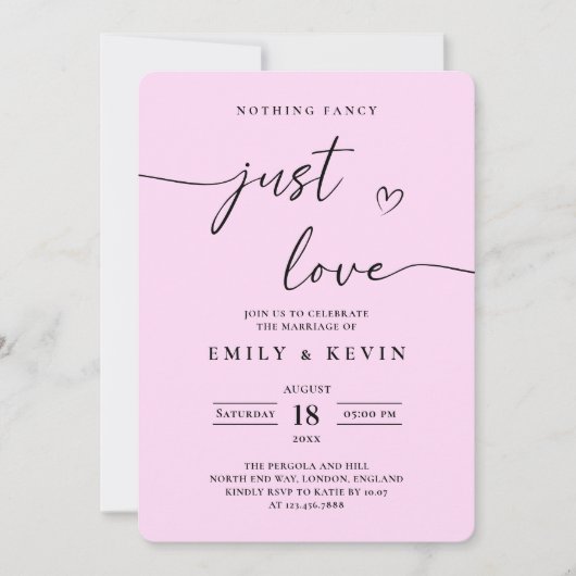 Black And White Minimalist Wedding  Kaart (Voorkant)