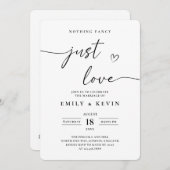 Black And White Minimalist Wedding  Kaart (Voorkant / Achterkant)