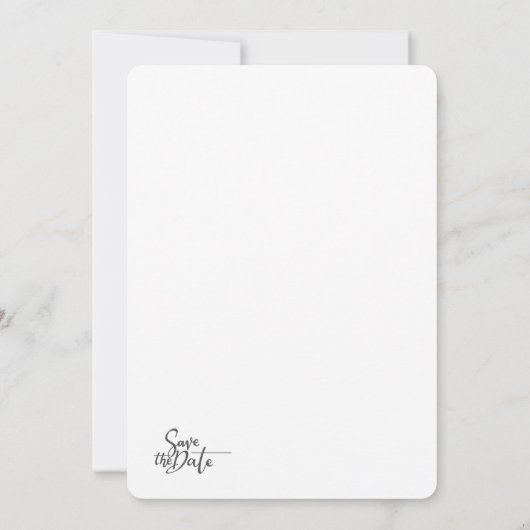 Black And White Minimalist Wedding  Kaart (Achterkant)